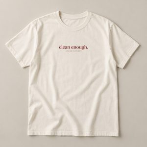 Clean Enough Tee in Ivory — concept mockup