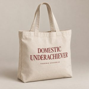 Domestic Underachiever Tote in Natural — concept mockup