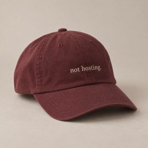 Not Hosting Cap in Burgundy — concept mockup