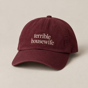 Terrible Housewife Cap in Burgundy — concept mockup